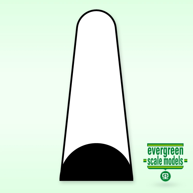 Evergreen – Halvrund (.125") 3.2x350mm