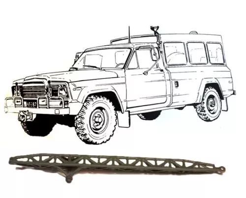 Jeep 9712 Dallas hardtop with Viggen Tow Bar 1:72