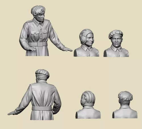1940s m/39 Uniformed Tank Crews, 3 x 3D Printed Figures 1:72