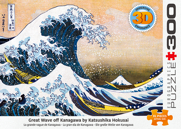 3D-linspussel - Great Wave of Kanagawa 300 bitar