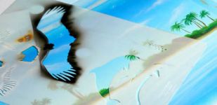 Stencil step by step "animals" (eagle and dolphin)