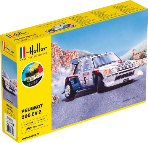 Peugeot 205 EV 2 COMPLETE w. Glue, Paint, Brush 1/24