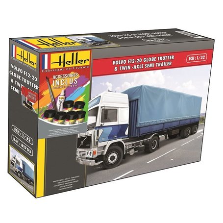 F12-20 Globetrotter & Twin-Axle Semi trailer COMPLETE incl. glue, paints and brush 1/32