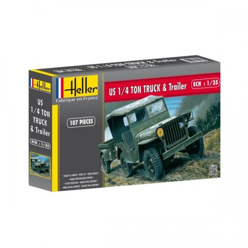 US 1/4 TON TRUCK & TRAILER 1/35