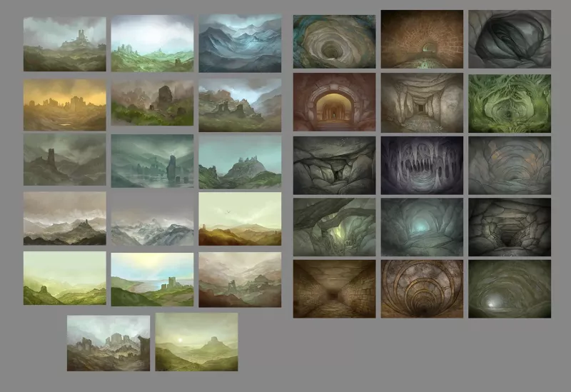 Jon Hodgson Backdrops: Fantasy Ruins and Tunnels (A3)