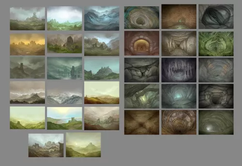 Jon Hodgson Backdrops: Fantasy Ruins and Tunnels (A3)