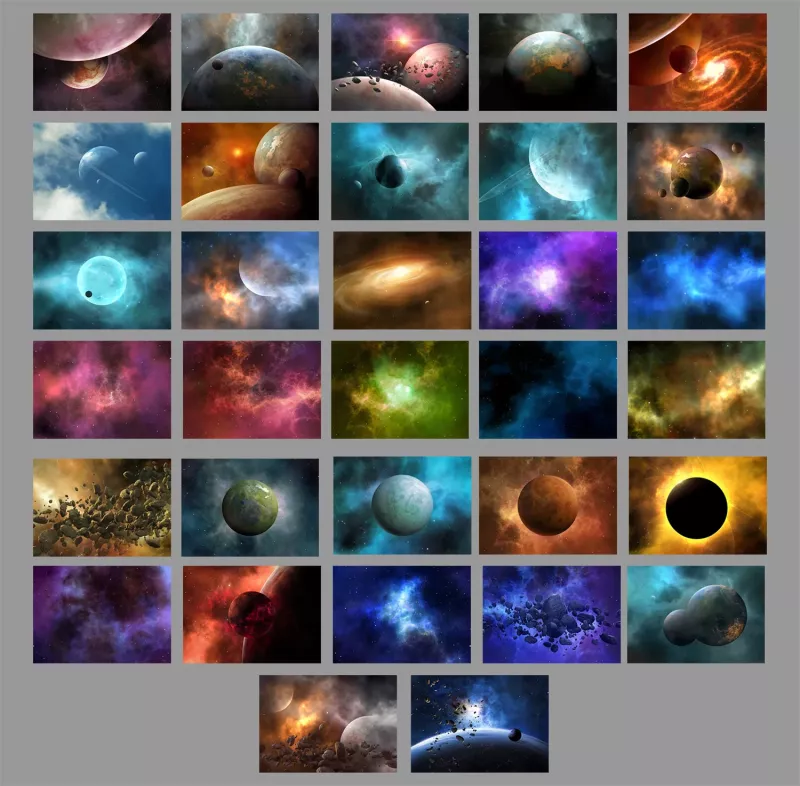 Jon Hodgson Backdrops: Planets and Nebulae (A3)