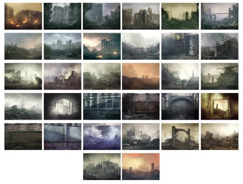 Jon Hodgson Backdrops: World War Ruins (A4)