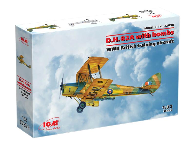 DH. 82A Tiger Moth with bombs WWII British training aircraft 1/32