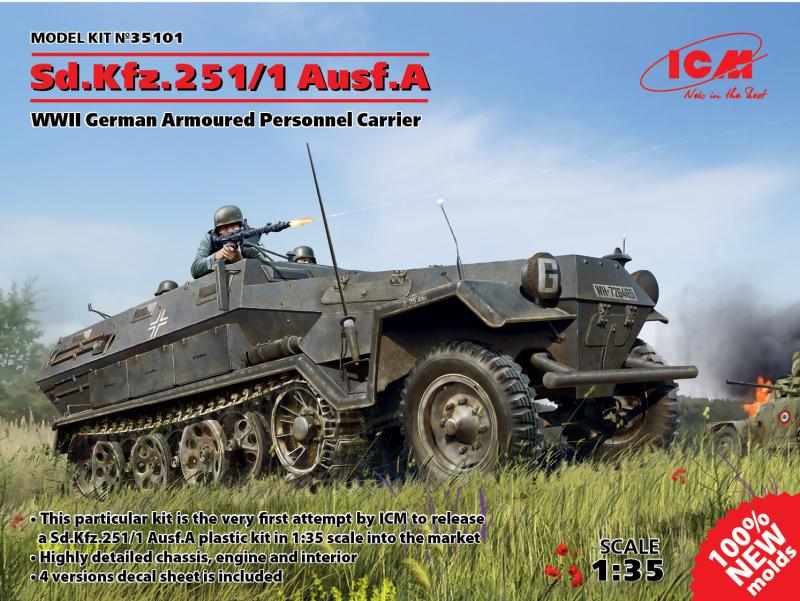 Sd.Kfz.251/1 Ausf.A WWII German Armoured Personnel Carrier 1/35
