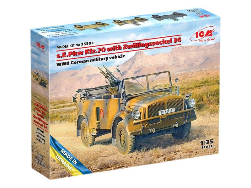 s.E.Pkw Kfz.70 with Zwillingssockel 36 WWII German Military Vehicle 1/35