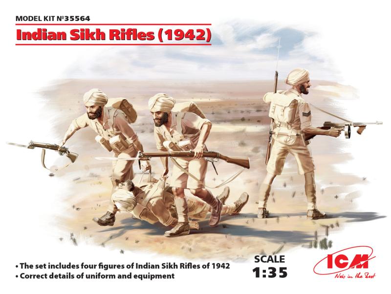 Indian Sikh Rifles (1942) 4 figures 1/35