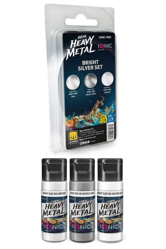 IONIC Real Heavy Metal: Bright Silver Set (3x20 ml)