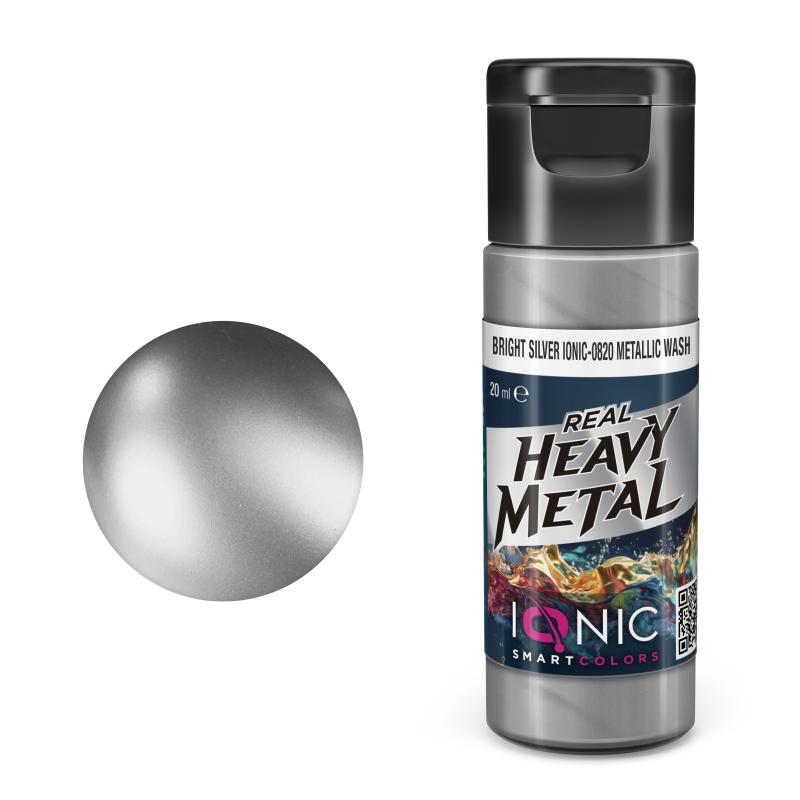 IONIC Real Heavy Metal: Bright Silver Metallic Wash (20ml)