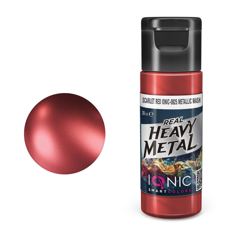 IONIC Real Heavy Metal: Scarlet Red Metallic Wash (20ml)