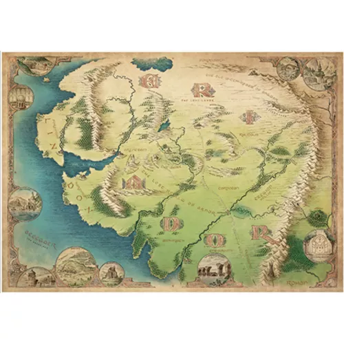 Lord of The Rings: Eriador Map 1000 bitar
