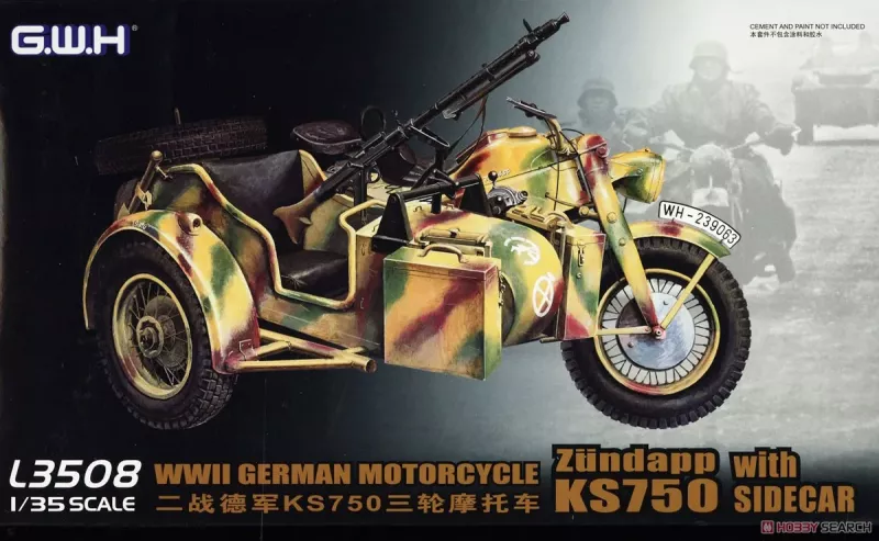 WWII German Motorcycle Zündapp KS750 with Sidecar 1/35