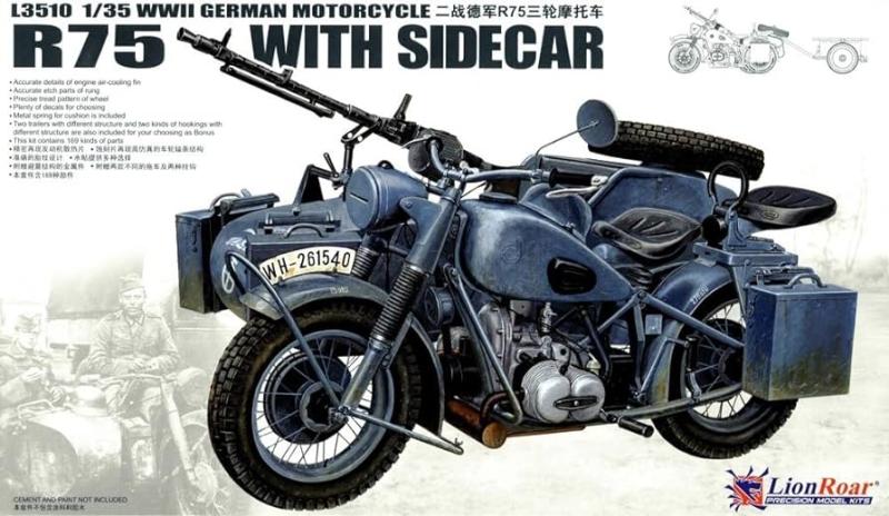 WWII German Motorcycle BMW R75 with Sidecar 1/35