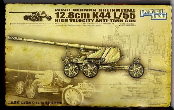 WWII German Rheinmetall 12.8cm K44 L/55 High Velocity Anti-Tank Gun 1/35