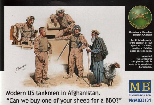 Modern US Tankmen in Afganistan. "Can we buy one of your sheep for a BBQ?" 1/35