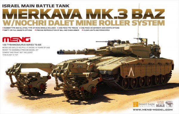 Israel Main Battle Tank Merkava Mk.3 BAZ w/Nochri Dalet Mine Roller System 1/35