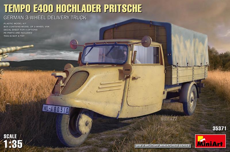 TEMPO E400 HOCHLADER PRITSCHE. GERMAN 3-WHEEL DELIVERY TRUCK 1/35