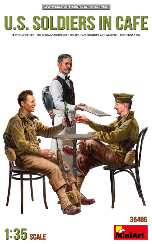 U.S. Soldiers in Cafe 1/35
