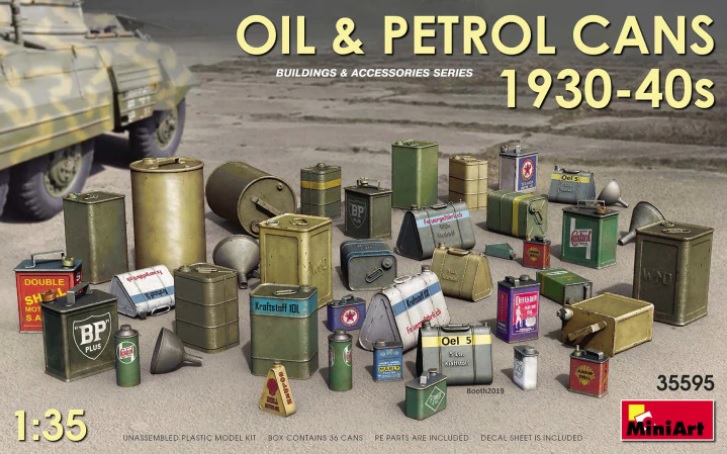 Oil & Petrol Cans 1930s-1940s Building & Accessories Series 1/35