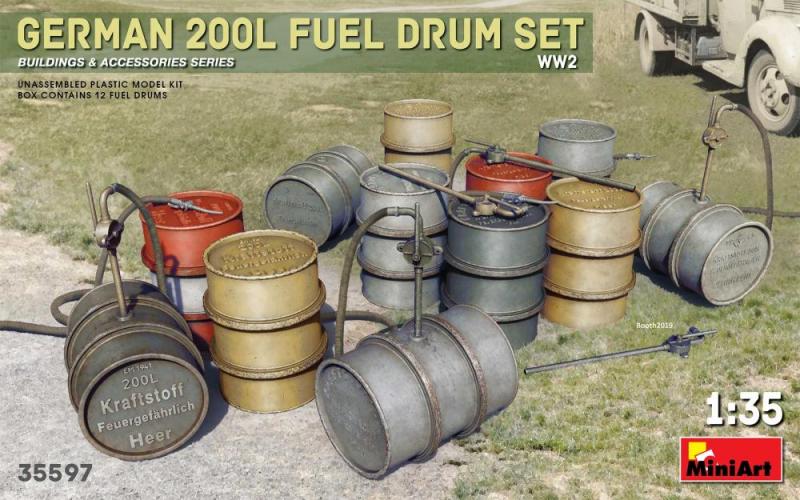 German 200L Fuel Drum Set 1/35