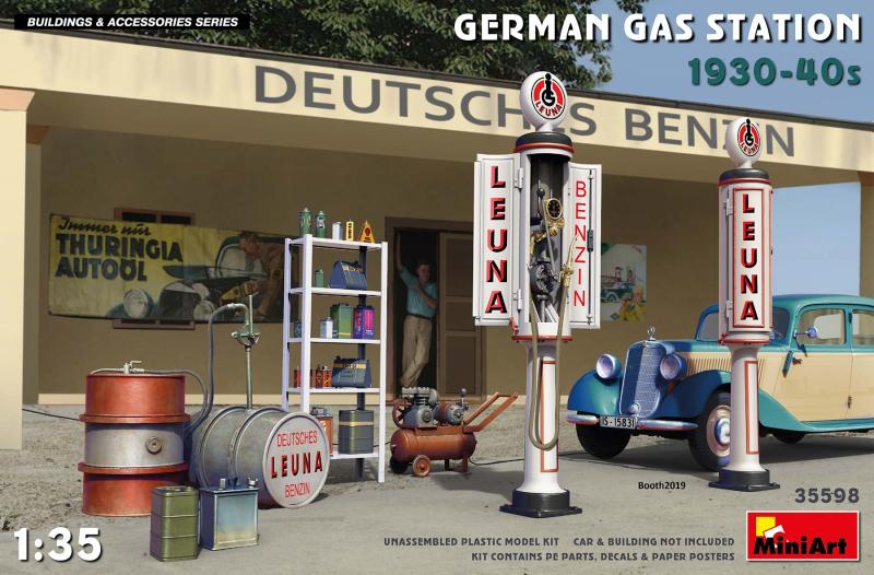 GERMAN GAS STATION 1930-40s 1/35