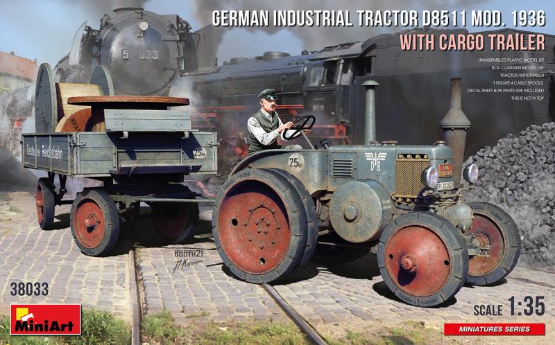 German Industrial Tractor D8511 Mod. 1936 with Cargo Trailer 1/35