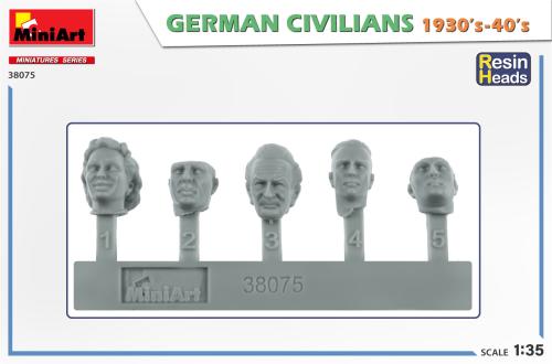 GERMAN CIVILIANS 1930-40S. RESIN HEADS 1/35