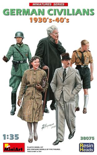 GERMAN CIVILIANS 1930-40S. RESIN HEADS 1/35