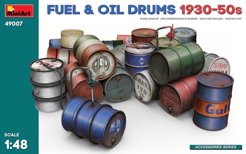 Fuel & Oil Drums 1930-50s 1/48