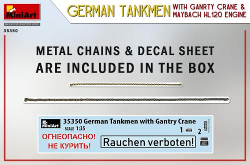 GERMAN TANKMEN WITH GANTRY CRANE & MAYBACH HL 120 ENGINE 1/35
