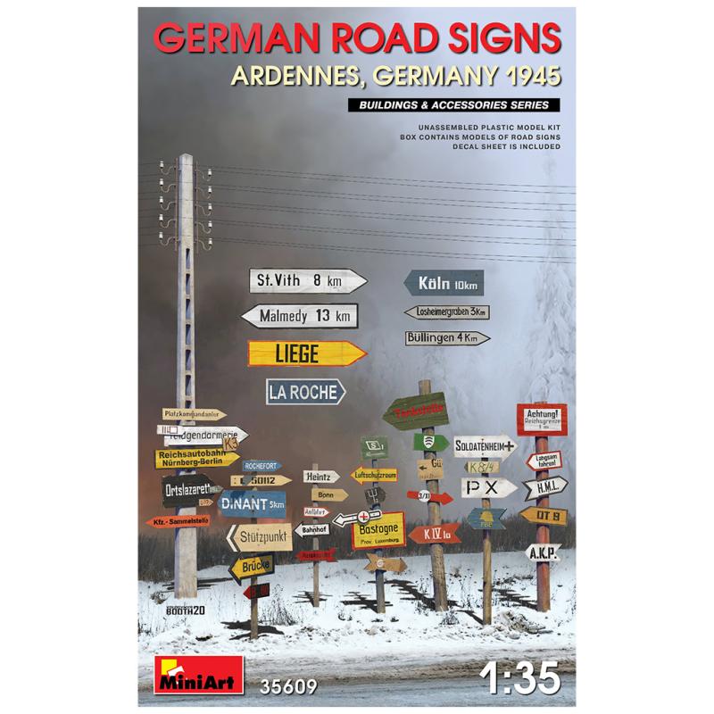 GERMAN ROAD SIGNS (ARDENNES, GERMANY 1945) 1/35