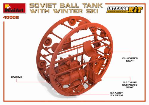 SOVIET BALL TANK w/ WINTER SKI. INTERIOR KIT 1/35
