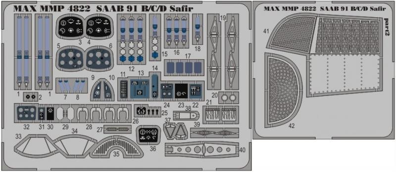 SAAB 91B/C/D Safir detail set for Tarangus 1/48