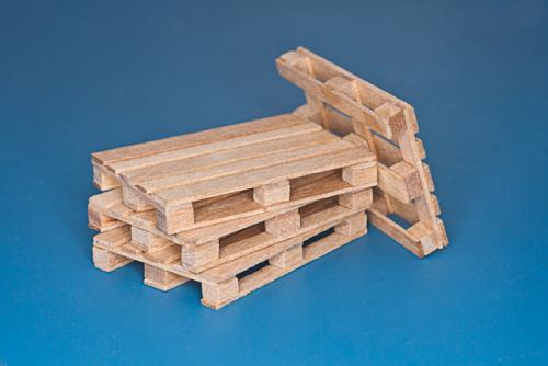 Natural wood pallets, 4st 1:35