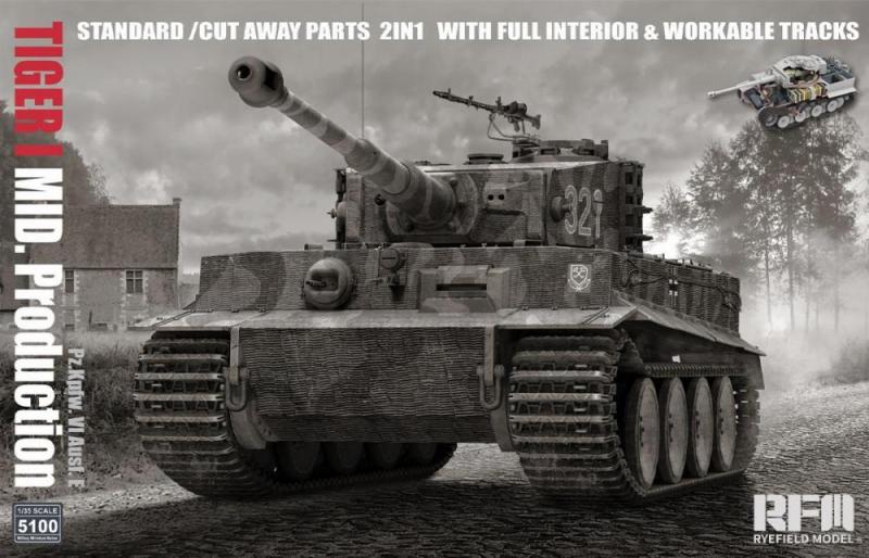 Pz.Kpfw. VI Ausf. E Tiger I Mid. Production Standard/Cut Away Parts 2in1 with full interior & workable tracks 1/35