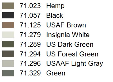 USAF Colors “Vietnam War” Scheme SEA (South East Asia)