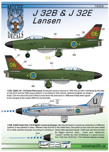 SAAB J32B & J32E Lansen 1/72
