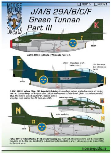 SAAB 29A/B/C/F Tunnan del 3