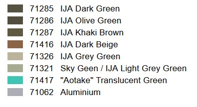 Imperial Japanese Army (IJA) Colors (x8)