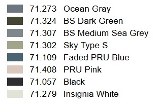 RAF Colors Day Fighters 1941-1945 & P.R.U. (x8)