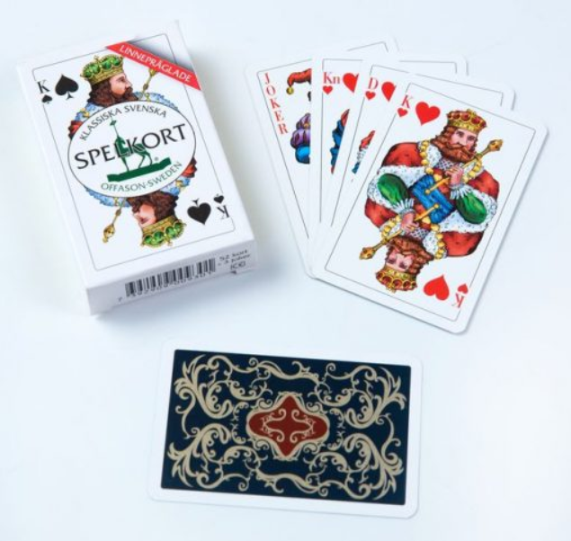Spelkort svenska figurer linnepräglade (kortlek) - Blå
