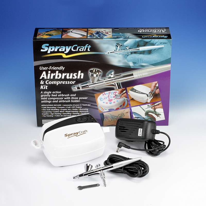 Spraycraft SP30KC Gravity Feed Airbrush & Compressor Kit