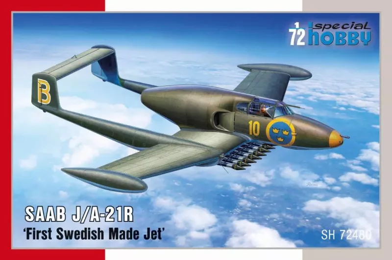SAAB J/A-21R 'First Swedish Made Jet' 1:72