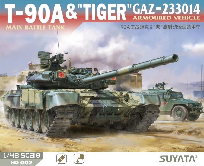 T-90A Main Battle Tank & "Tiger" Gaz-233014 Armoured Vehicle 2 in 1 set 1/48