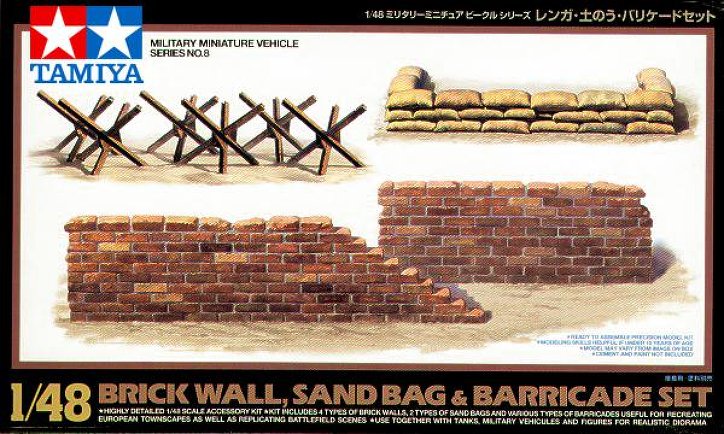 Brick Wall, Sand Bag and Barricade Set 1/48